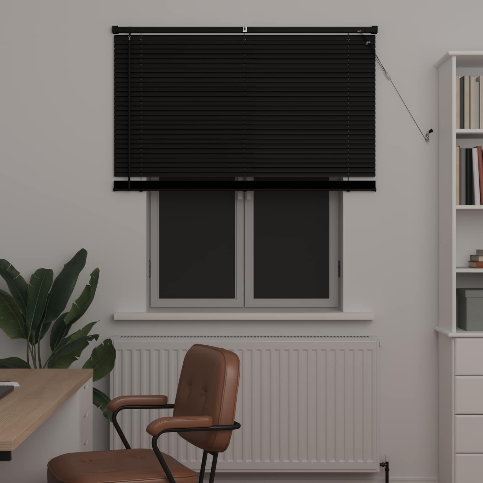 Venetiaanse jaloezie Zwart 150 x 110 cm 25 mm PVC