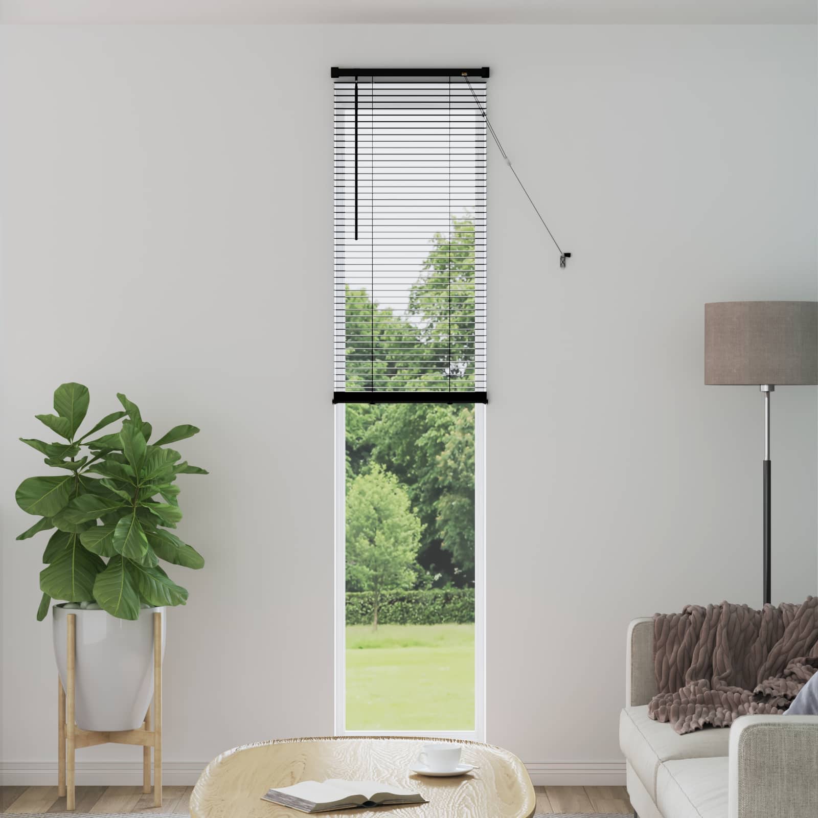 Venetiaanse jaloezie Zwart 213 x 40 cm 25 mm PVC