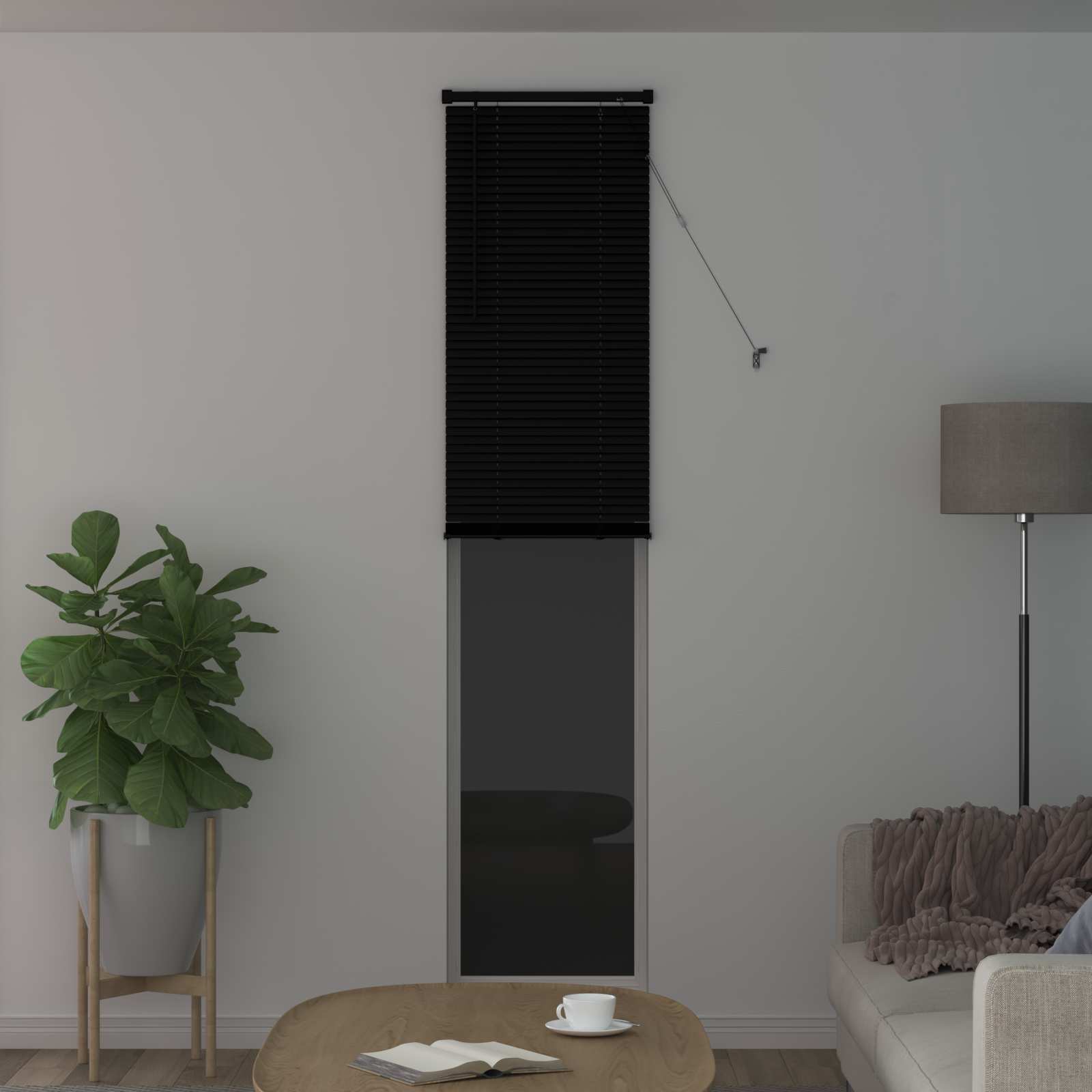 Venetiaanse jaloezie Zwart 213 x 40 cm 25 mm PVC