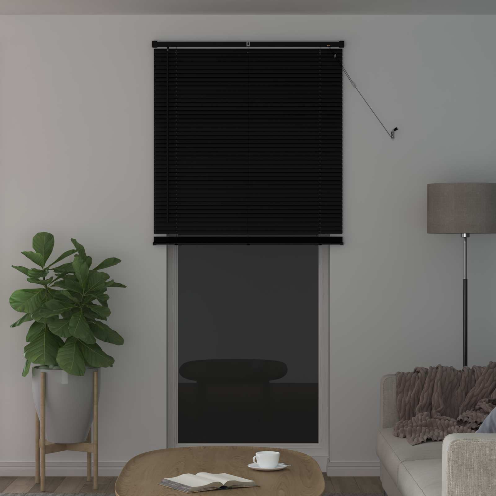 Venetiaanse jaloezie Zwart 213 x 100 cm 25 mm PVC