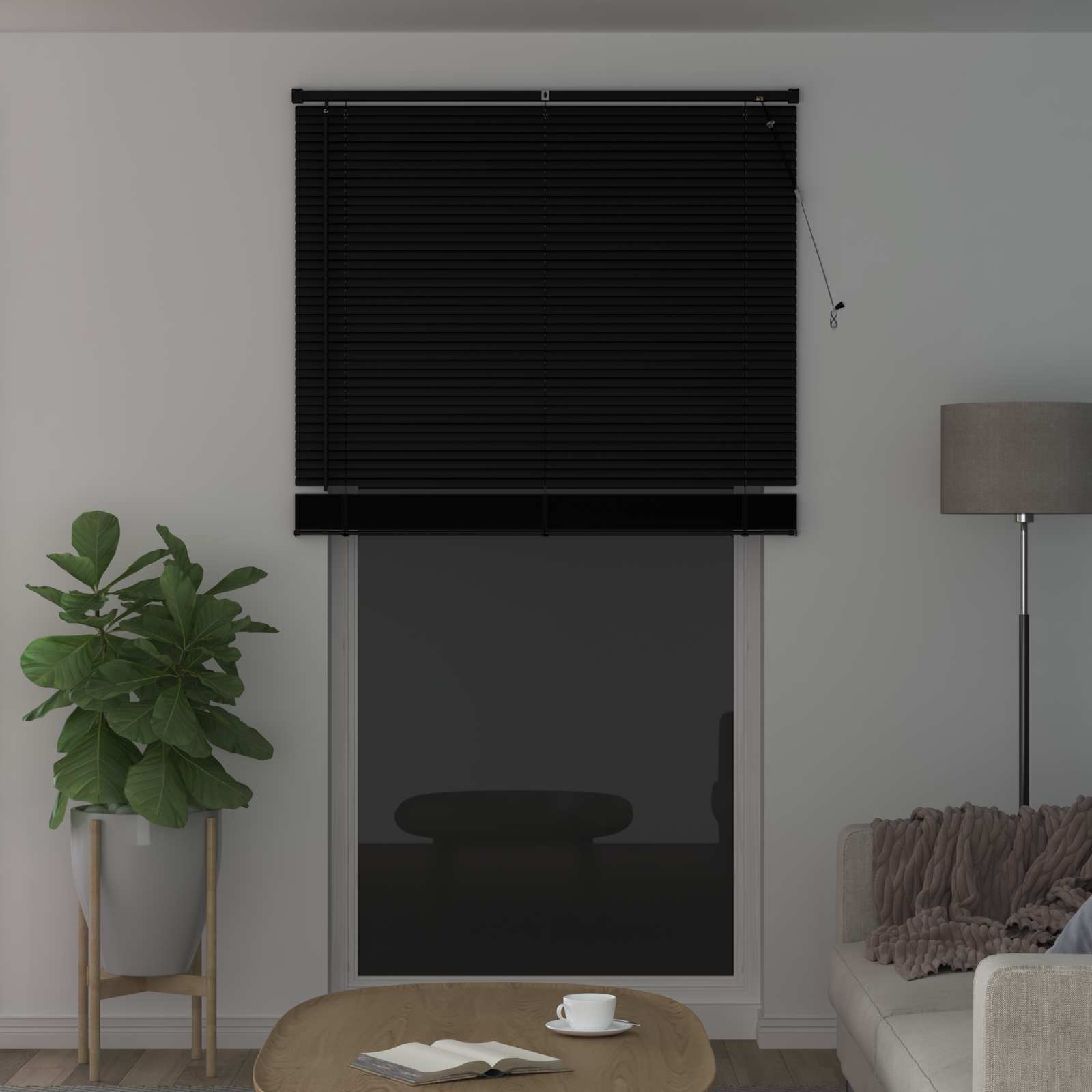 Venetiaanse jaloezie Zwart 213 x 110 cm 25 mm PVC