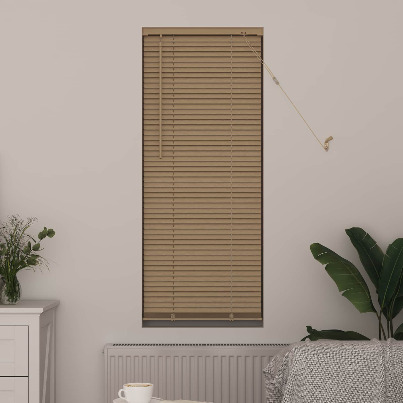 Venetiaanse jaloezie Lichtbruin met Patroon 150 x 50 cm 25 mm