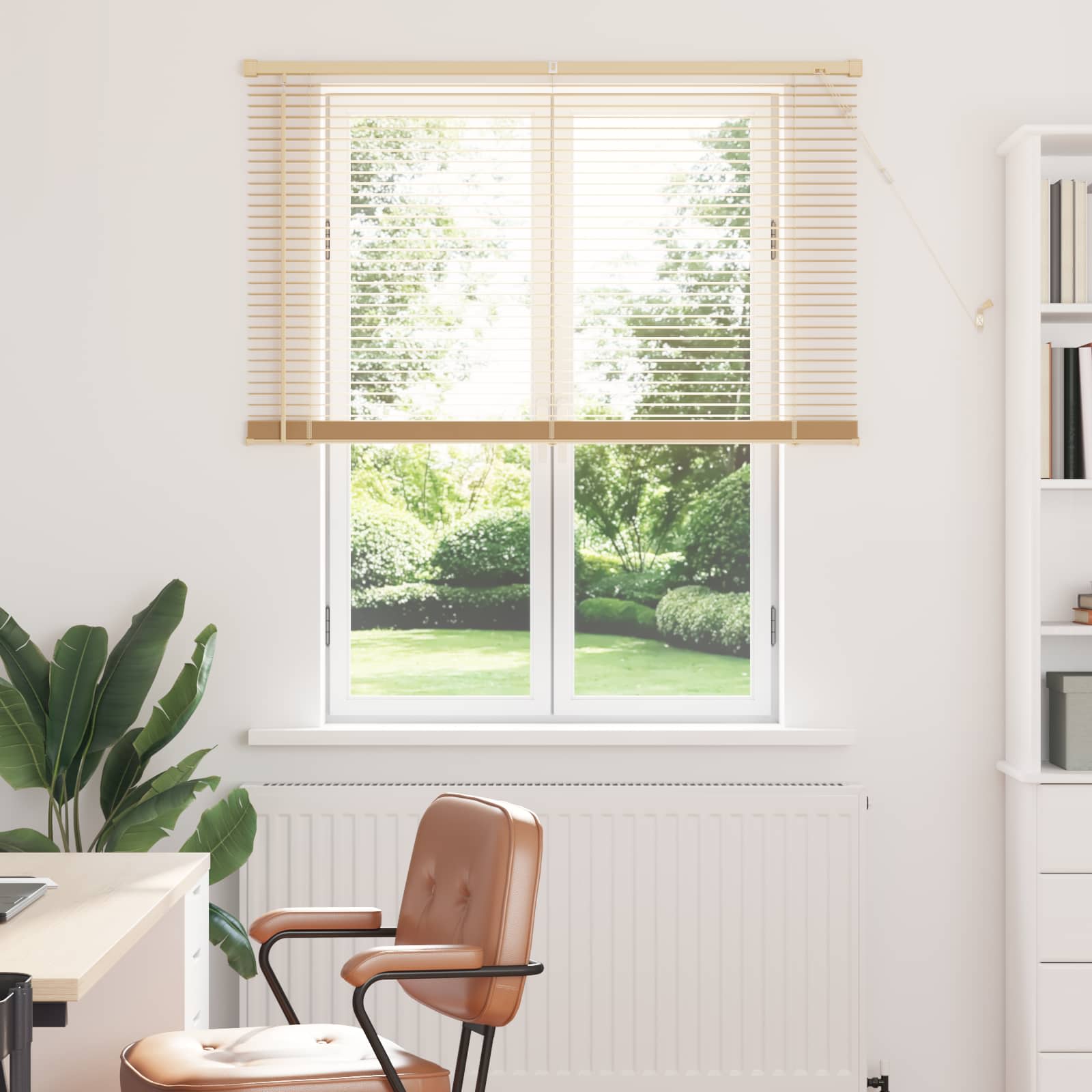 Venetiaanse jaloezie Lichtbruin met Patroon 150 x 110 cm 25 mm