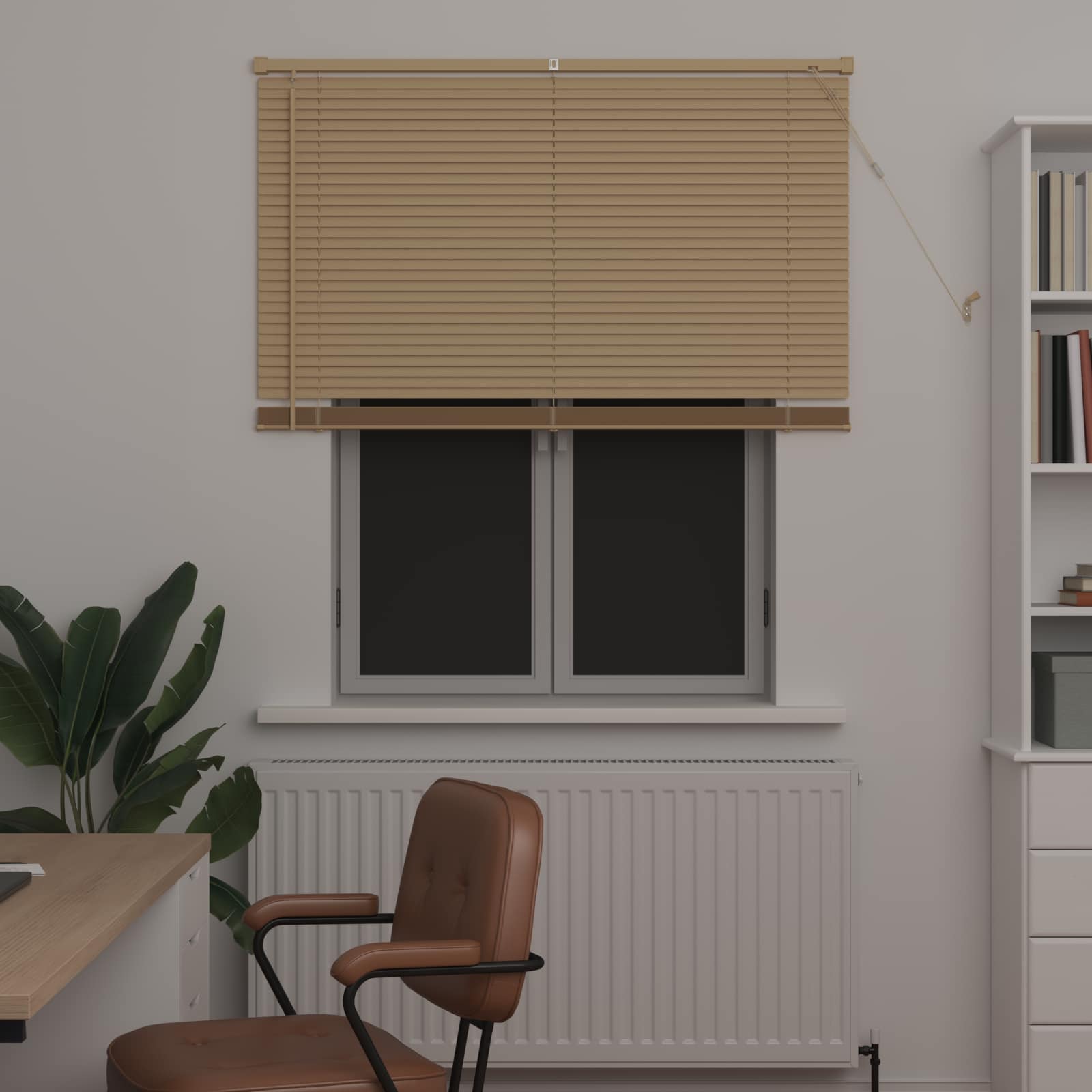 Venetiaanse jaloezie Lichtbruin met Patroon 150 x 110 cm 25 mm