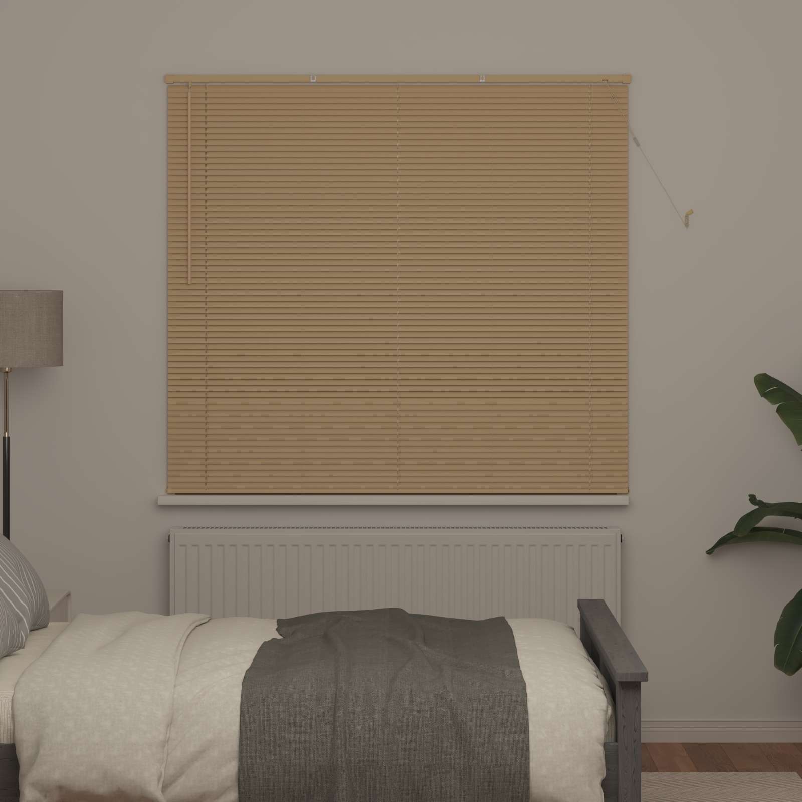 Venetiaanse jaloezie Lichtbruin met Patroon 150 x 130 cm 25 mm