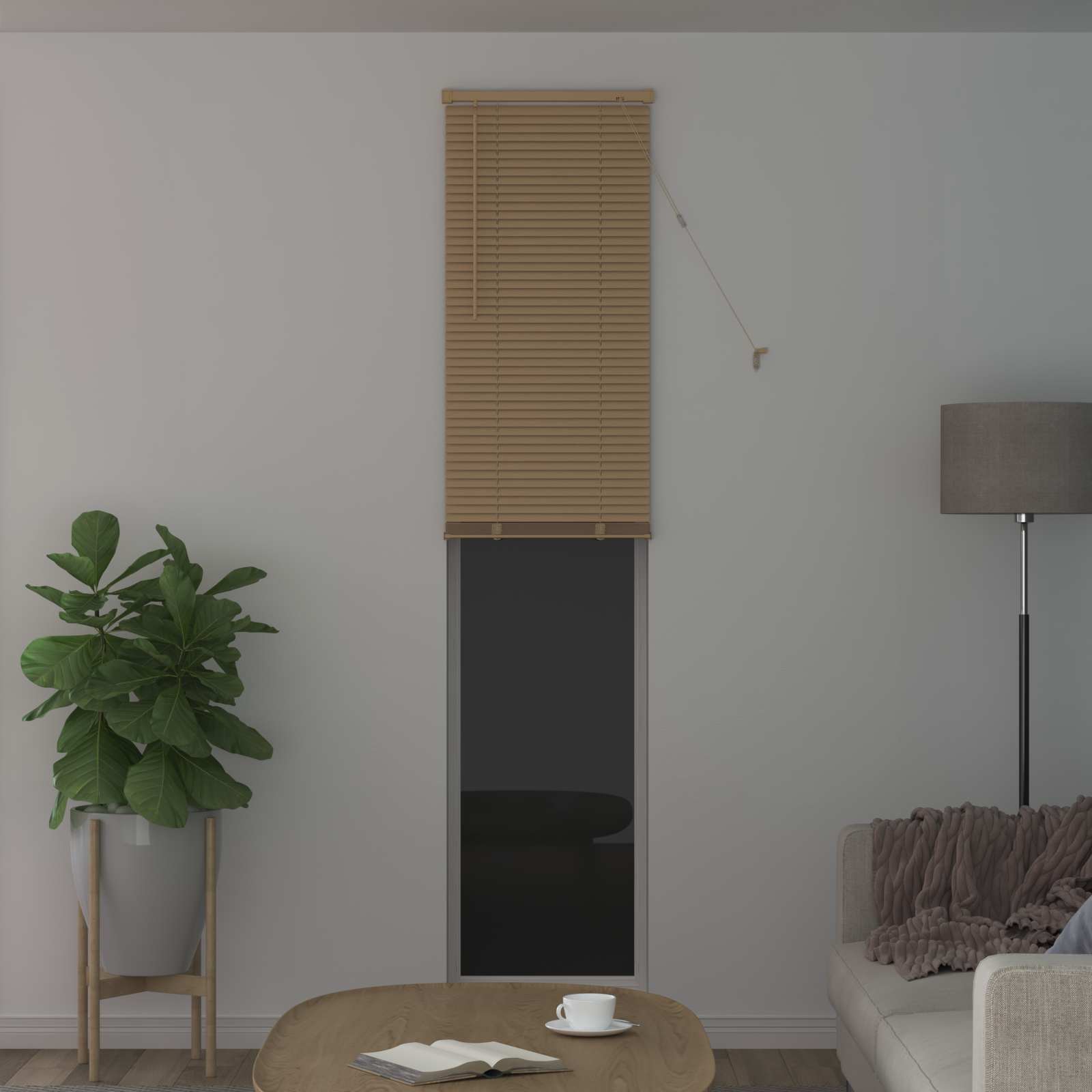 Venetiaanse jaloezie Lichtbruin met Patroon 213 x 50 cm 25 mm