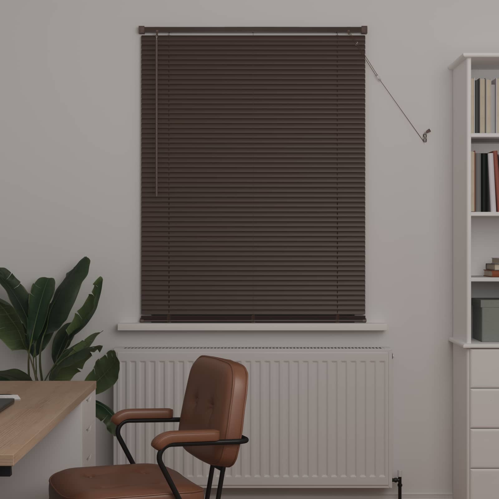 Venetiaanse jaloezie Donkerbruin met Patroon 150 x 80 cm 25 mm