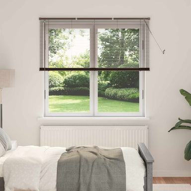 Venetiaanse jaloezie Donkerbruin met Patroon 150 x 130 cm 25 mm