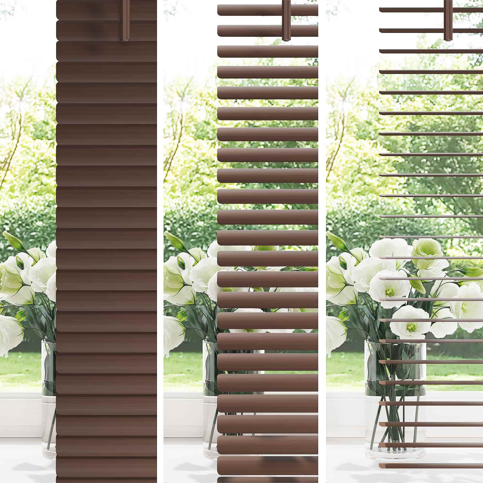 Venetiaanse jaloezie Donkerbruin met Patroon 213 x 50 cm 25 mm