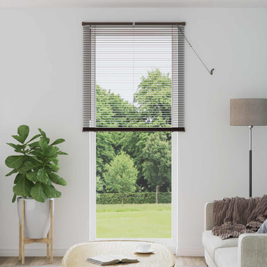 Venetiaanse jaloezie Donkerbruin met Patroon 213 x 80 cm 25 mm