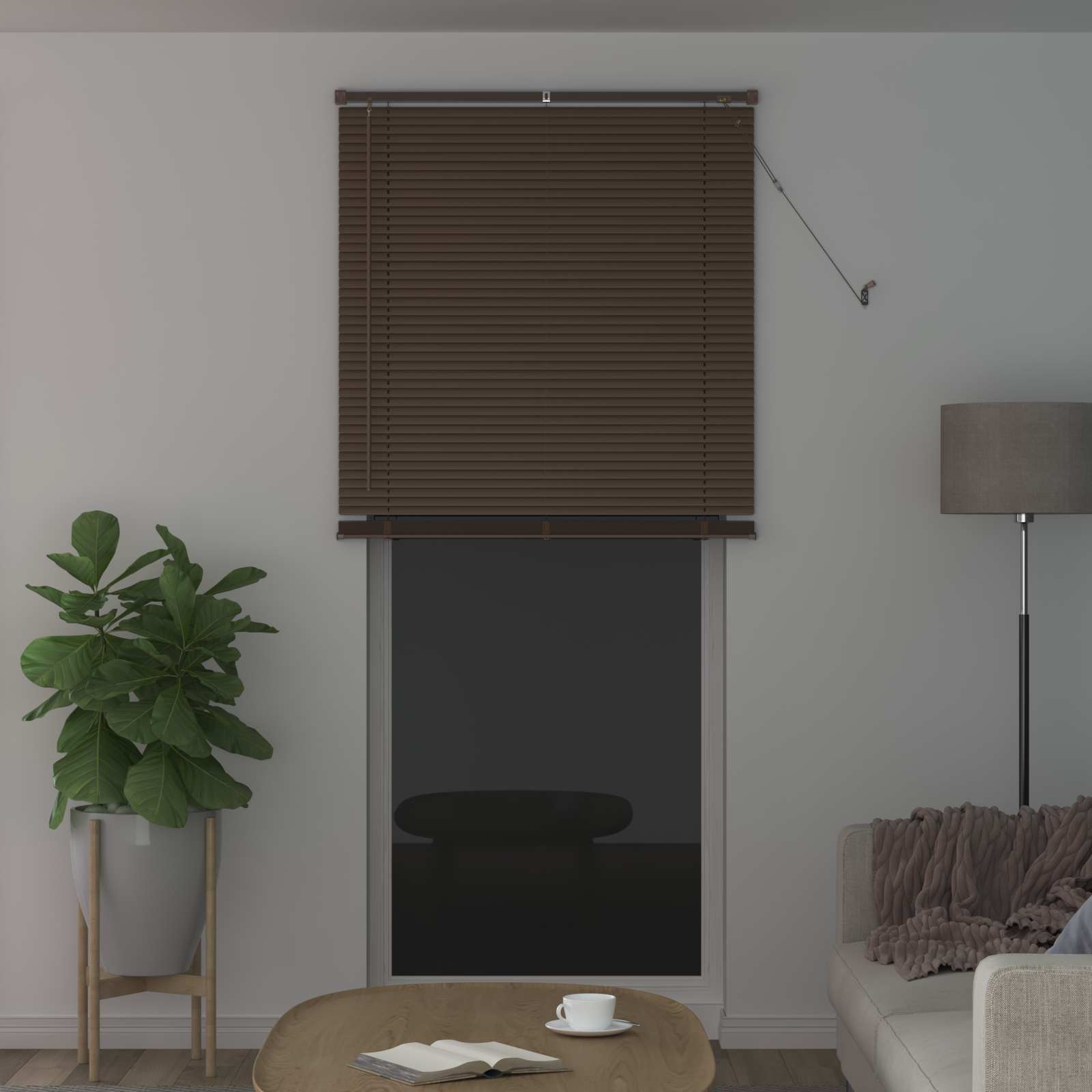 Venetiaanse jaloezie Donkerbruin met Patroon 213 x 80 cm 25 mm