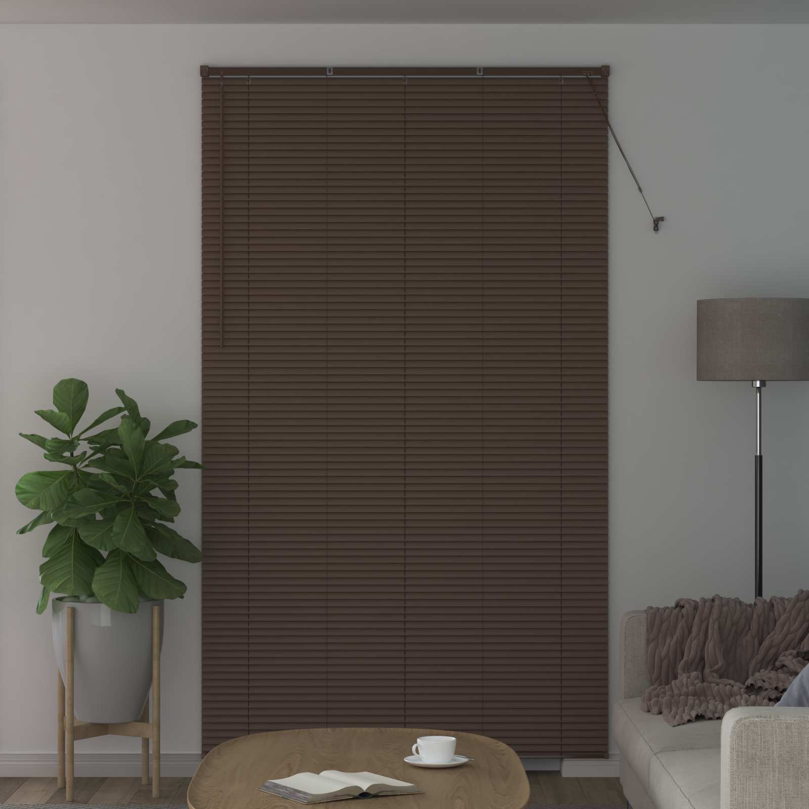 Venetiaanse jaloezie Donkerbruin met Patroon 213 x 160 cm 25 mm