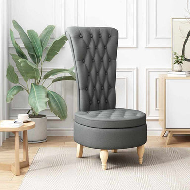 Slipper Stoel Donkergrijs 56,5 x 70 x 110 cm Stof