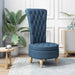 Slipper Stoel Blauw 56,5 x 70 x 110 cm Stof