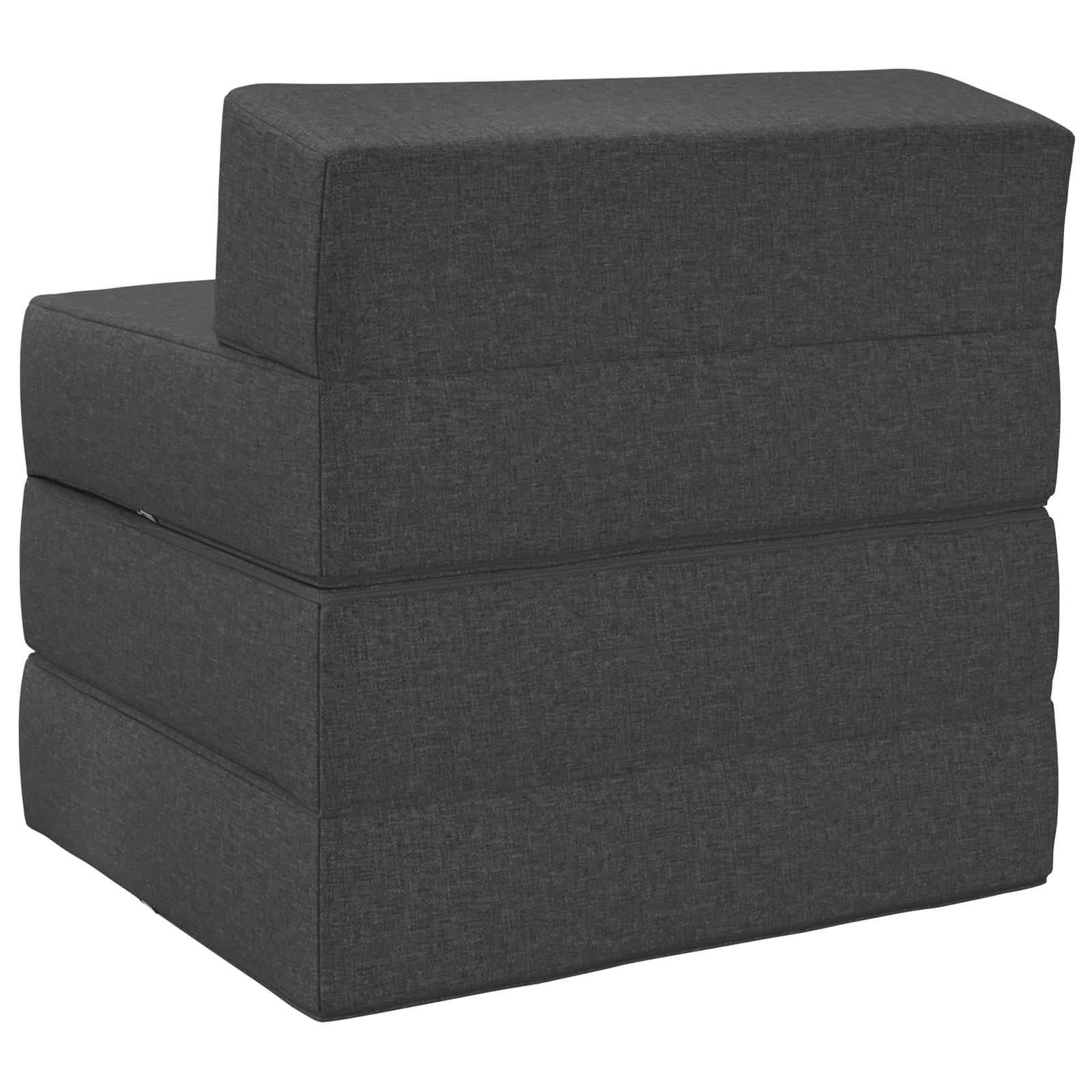 Vouwbare Bankbed Donkergrijs 200 x 70 x 15 cm Stof
