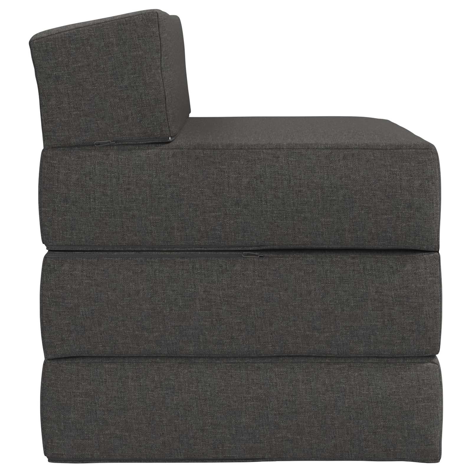 Vouwbare Bankbed Donkergrijs 200 x 70 x 15 cm Stof