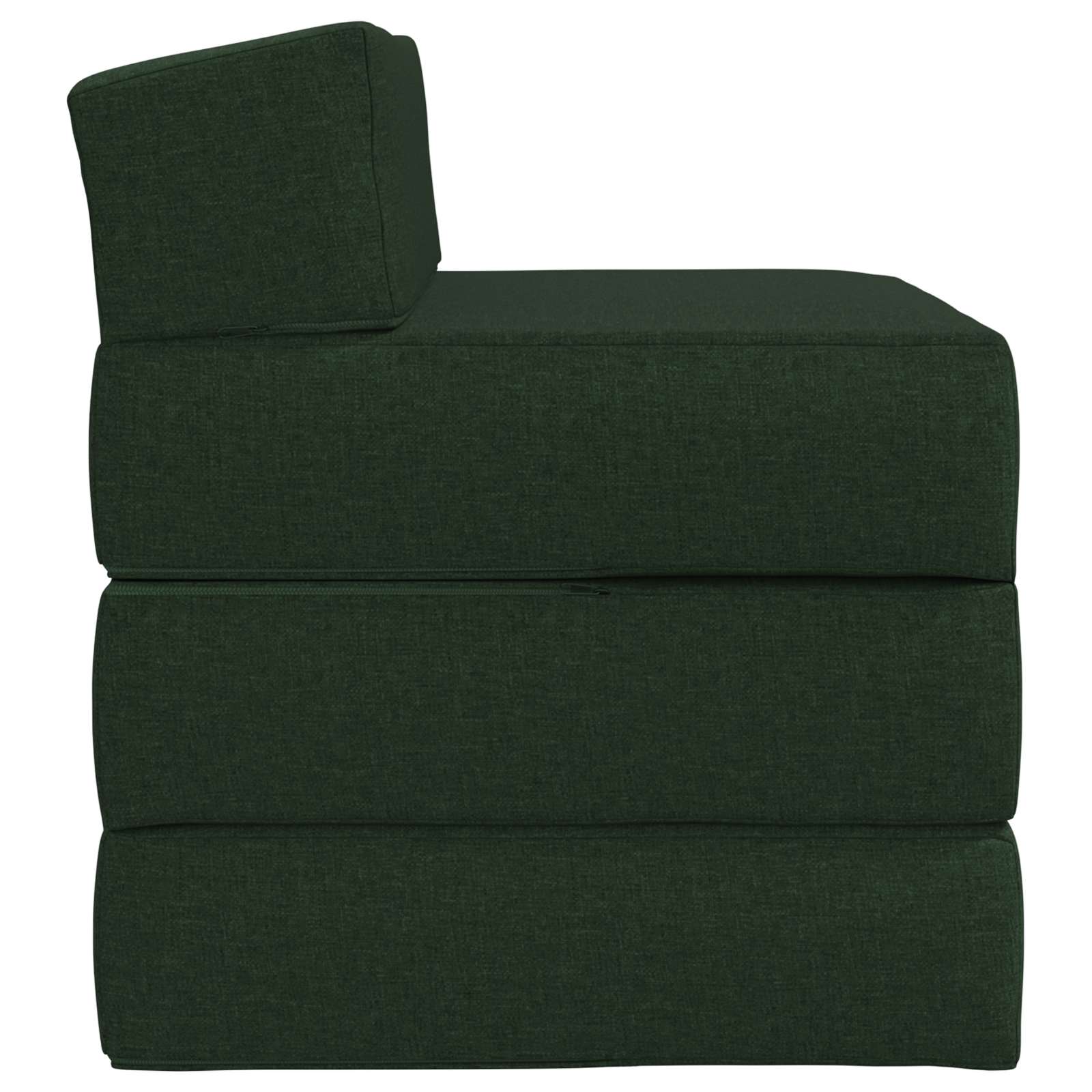 Vouwbare Bankbed Donkergroen 200 x 70 x 15 cm Stof
