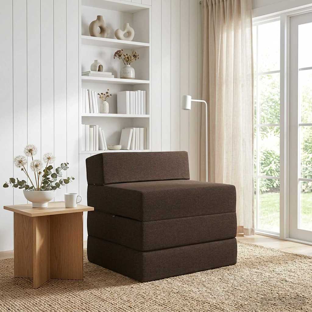 Vouwbare Bankbed Taupe 200 x 70 x 15 cm Stof