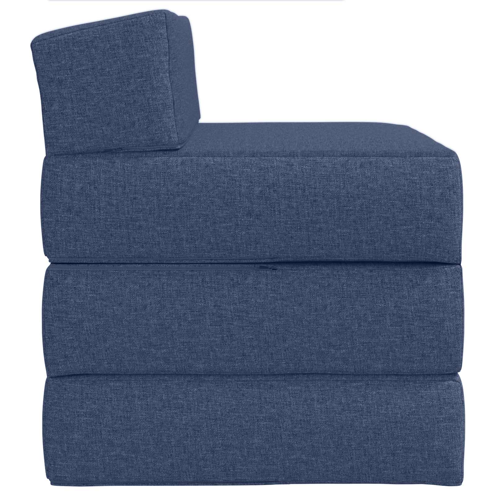 Vouwbare Bankbed Blauw 200 x 70 x 15 cm Stof