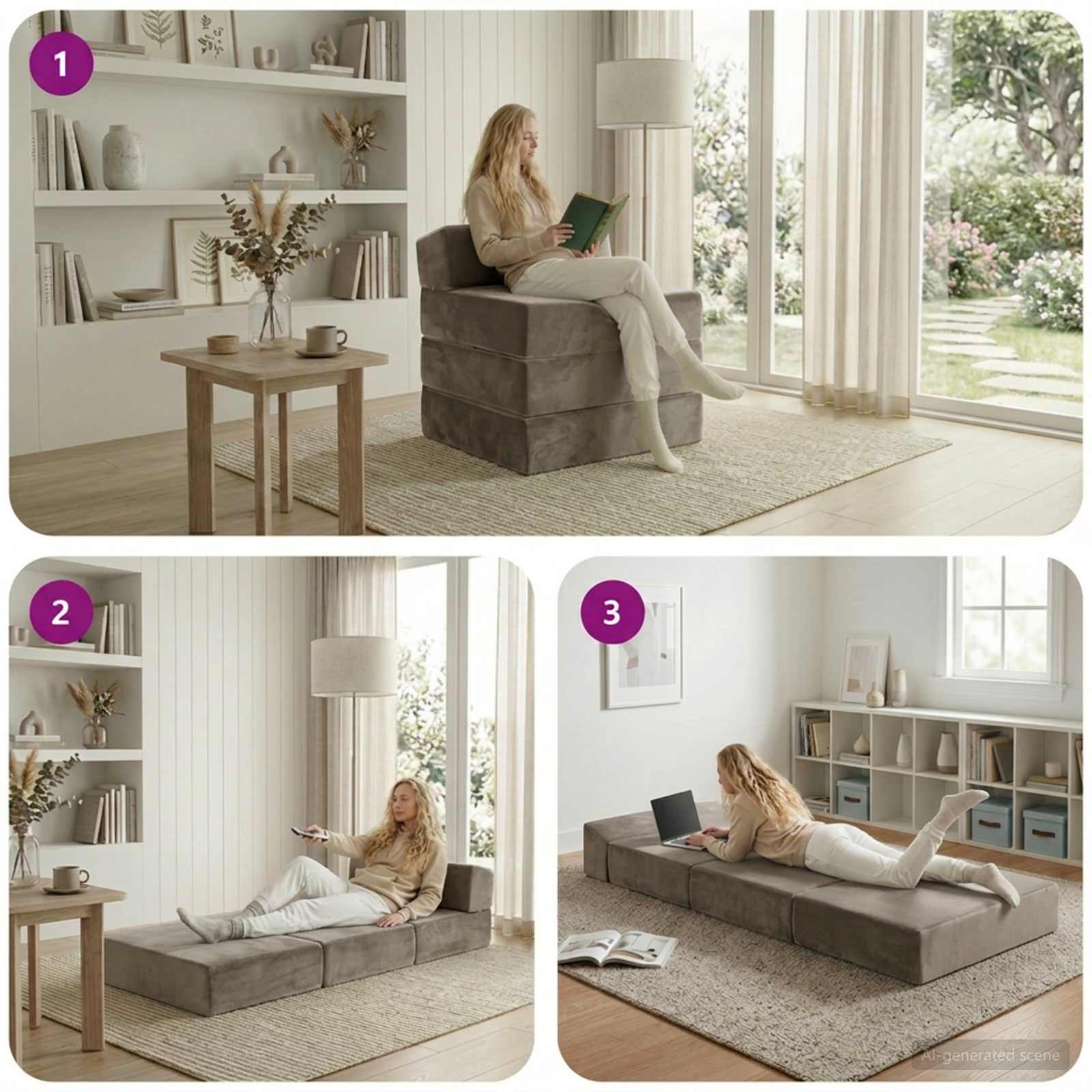 Vouwbare Bankbed Lichtgrijs 200 x 70 x 15 cm Fluweel