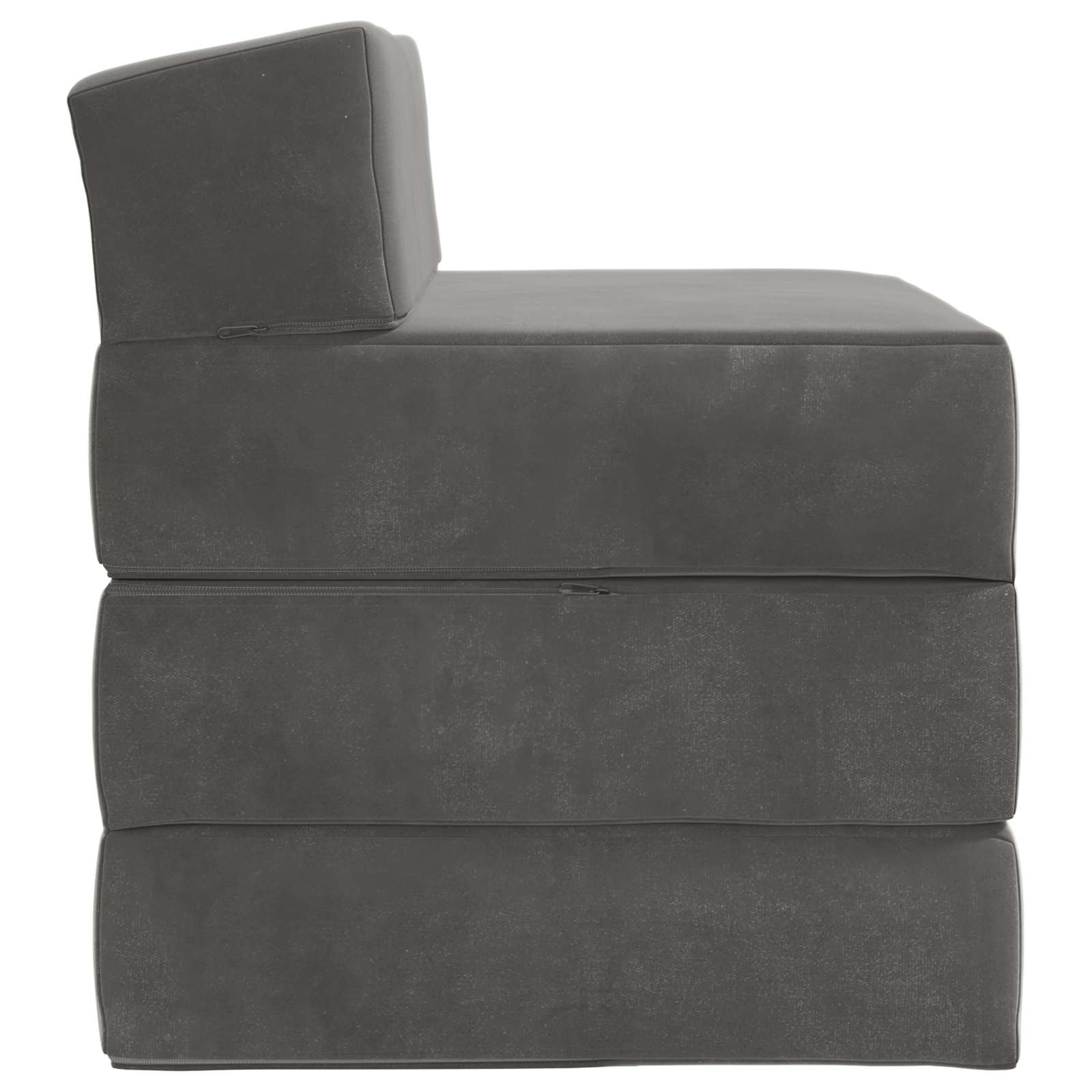 Vouwbare Bankbed Donkergrijs 200 x 70 x 15 cm Fluweel