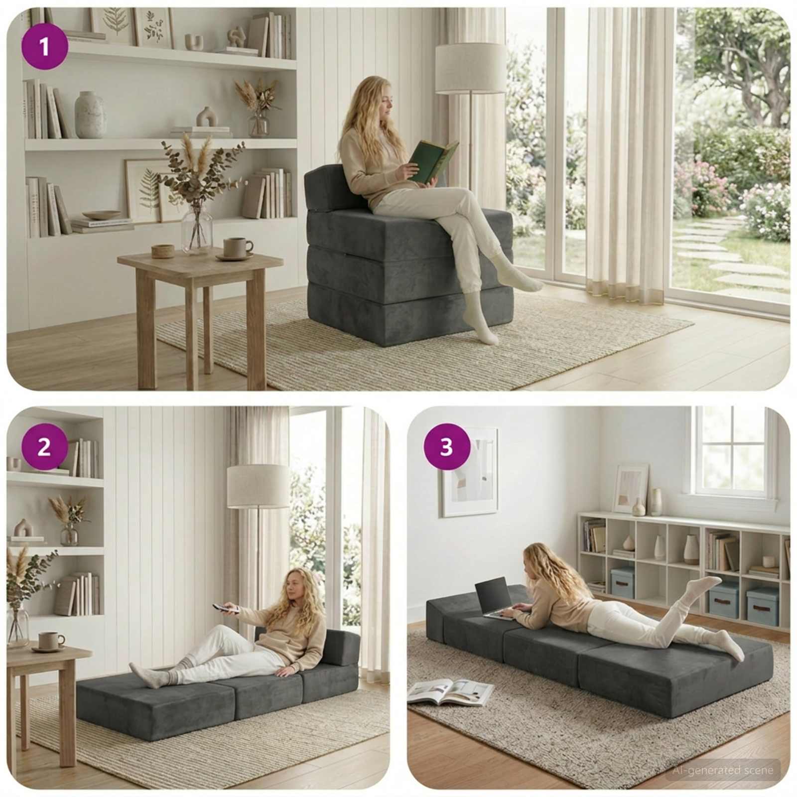 Vouwbare Bankbed Donkergrijs 200 x 70 x 15 cm Fluweel