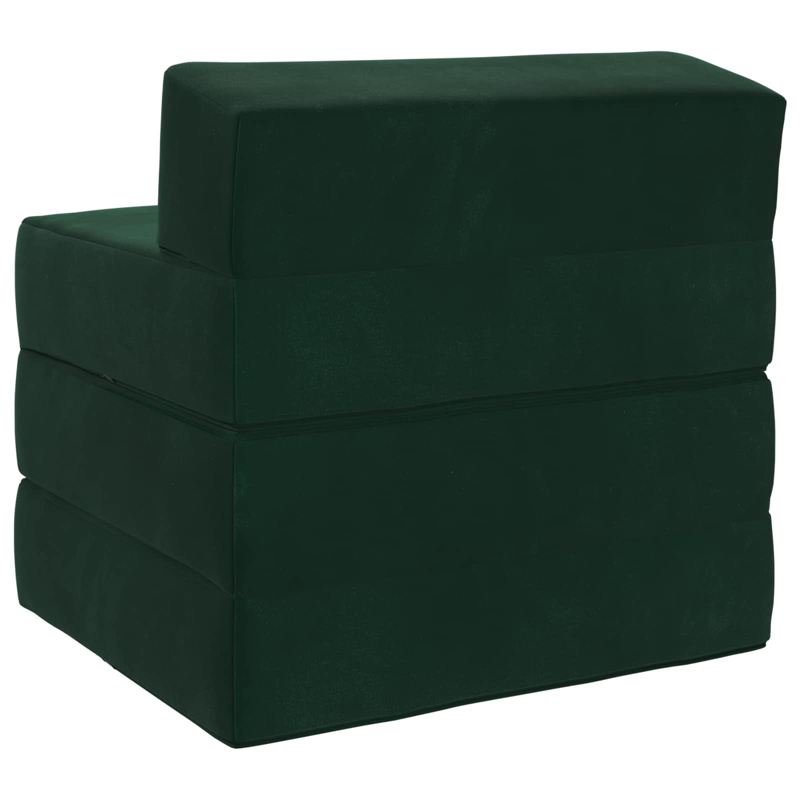 Vouwbare Bankbed Donkergroen 200 x 70 x 15 cm Fluweel