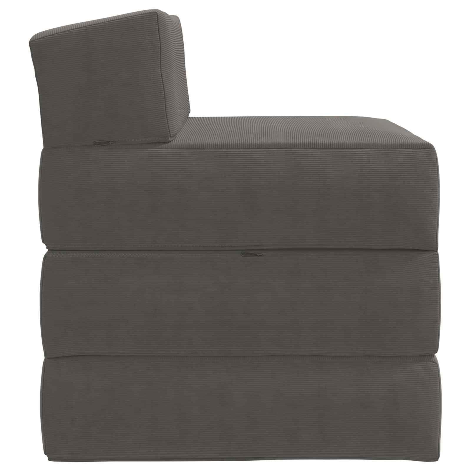 Vouwbare Bankbed Lichtgrijs 200 x 70 x 15 cm Katoen Stof