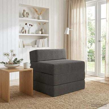 Vouwbare Bankbed Donkergrijs 200 x 70 x 15 cm Katoen Stof