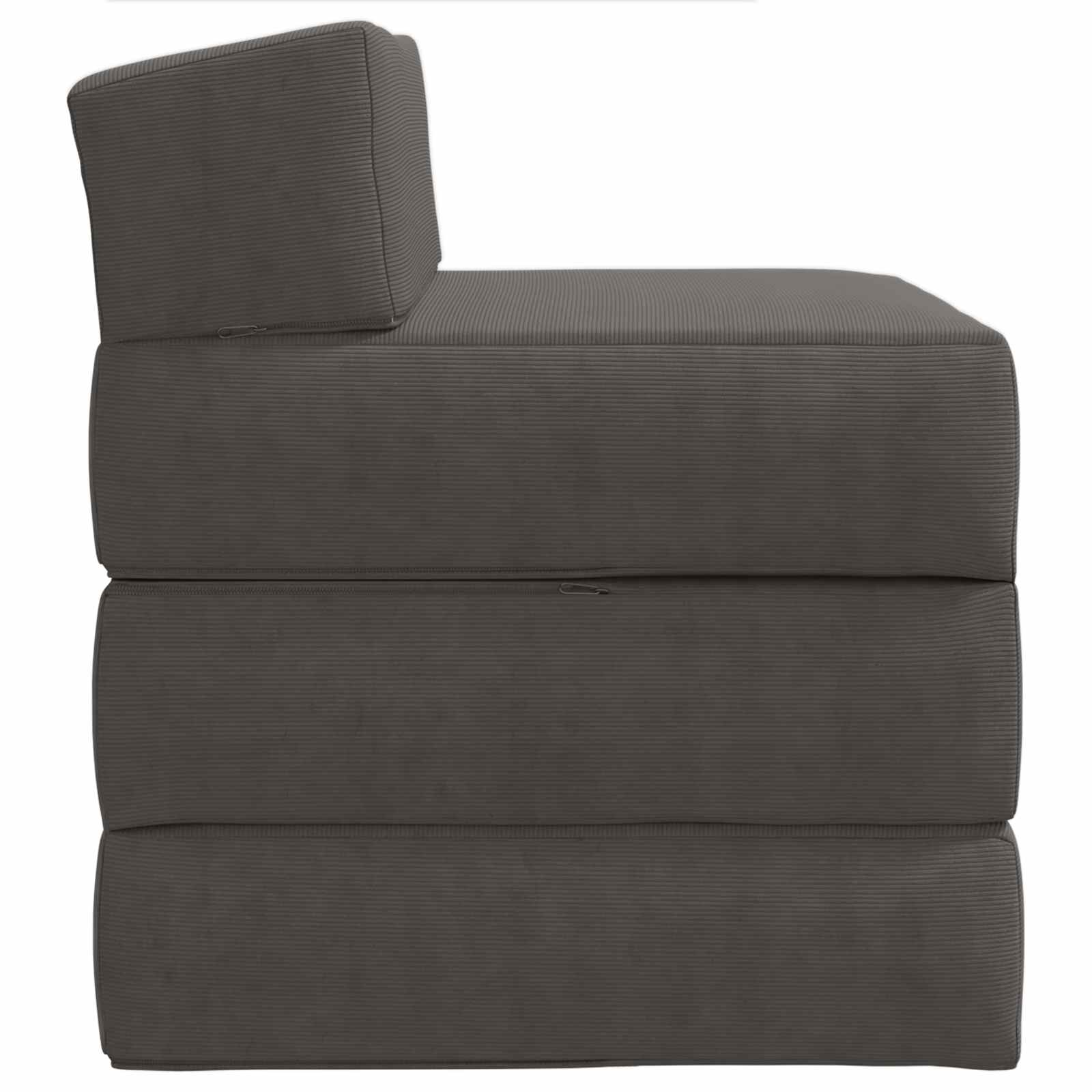 Vouwbare Bankbed Donkergrijs 200 x 70 x 15 cm Katoen Stof