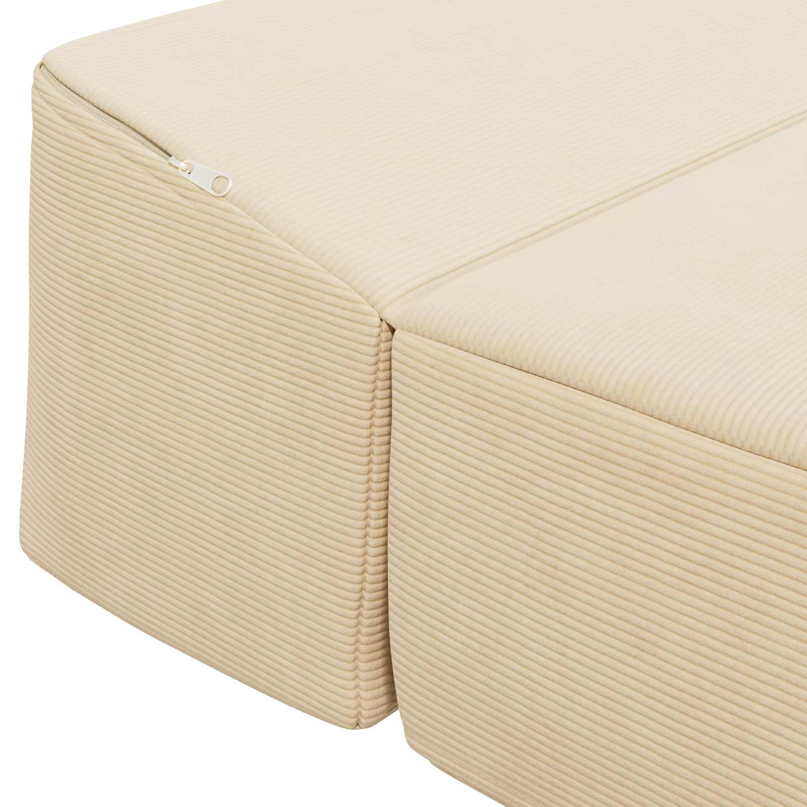 Vouwbare Bankbed Crèmekleurig 200 x 70 x 15 cm Katoen Stof