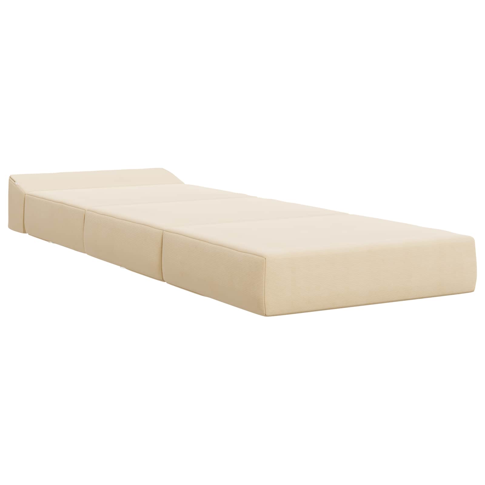 Vouwbare Bankbed Crèmekleurig 200 x 70 x 15 cm Katoen Stof