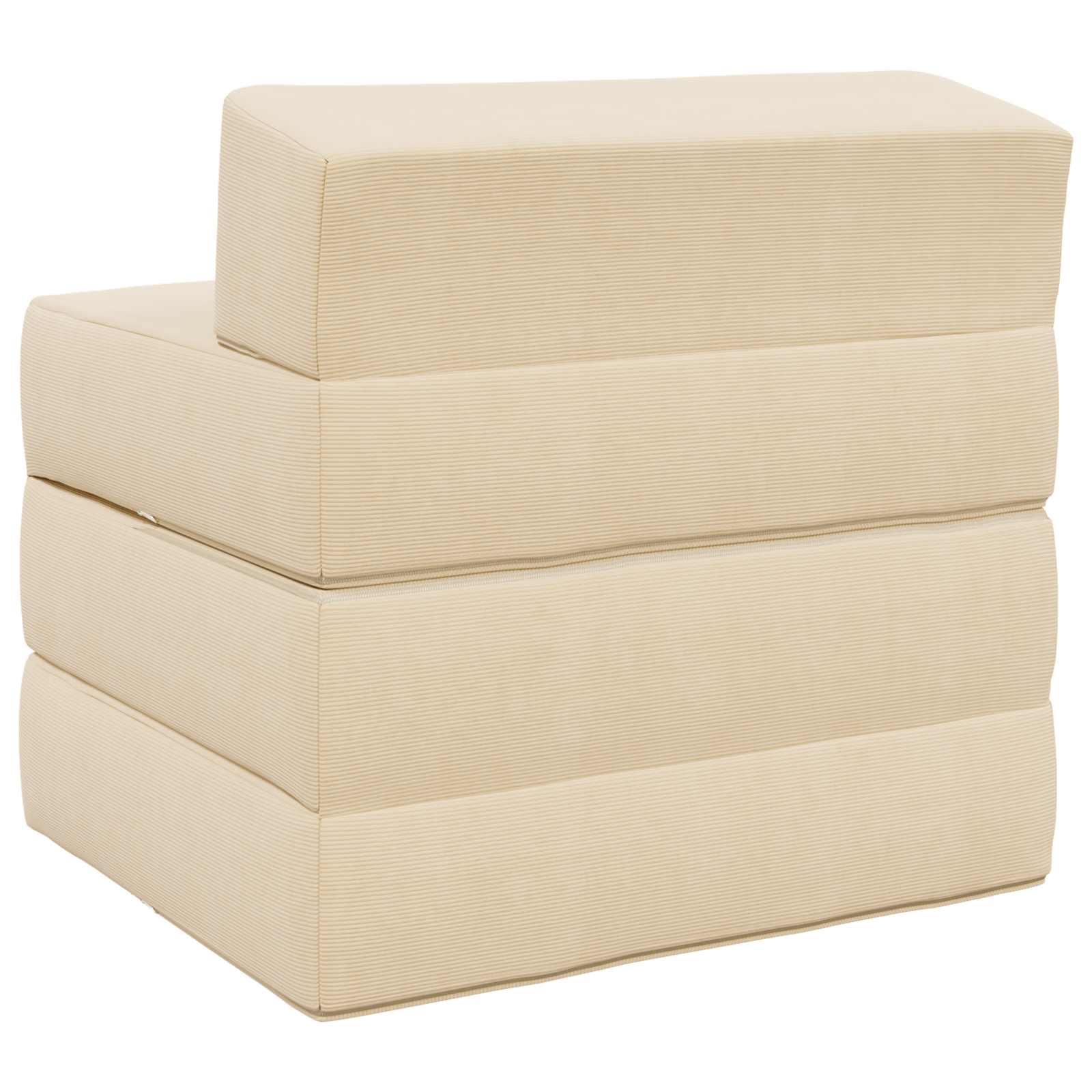 Vouwbare Bankbed Crèmekleurig 200 x 70 x 15 cm Katoen Stof