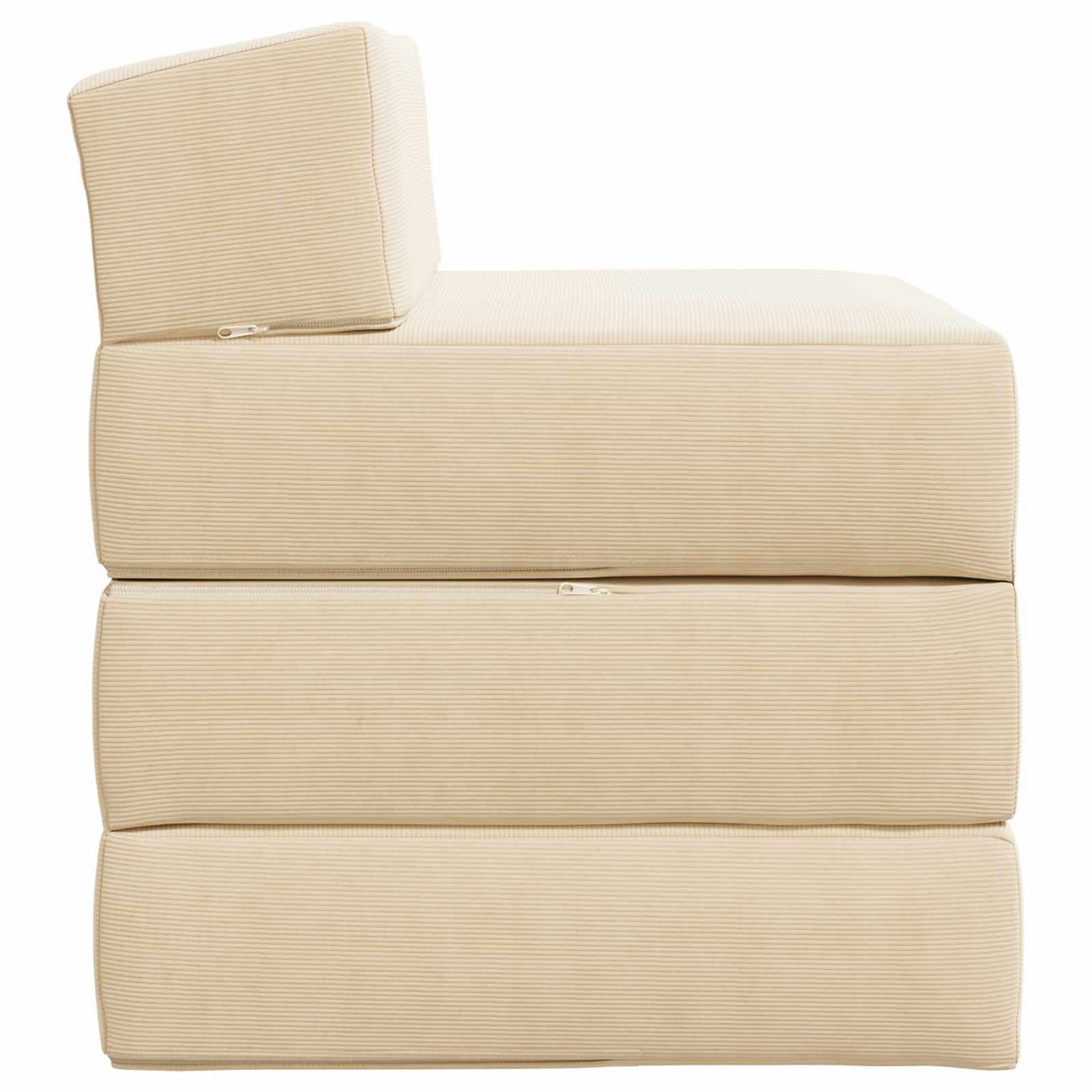 Vouwbare Bankbed Crèmekleurig 200 x 70 x 15 cm Katoen Stof
