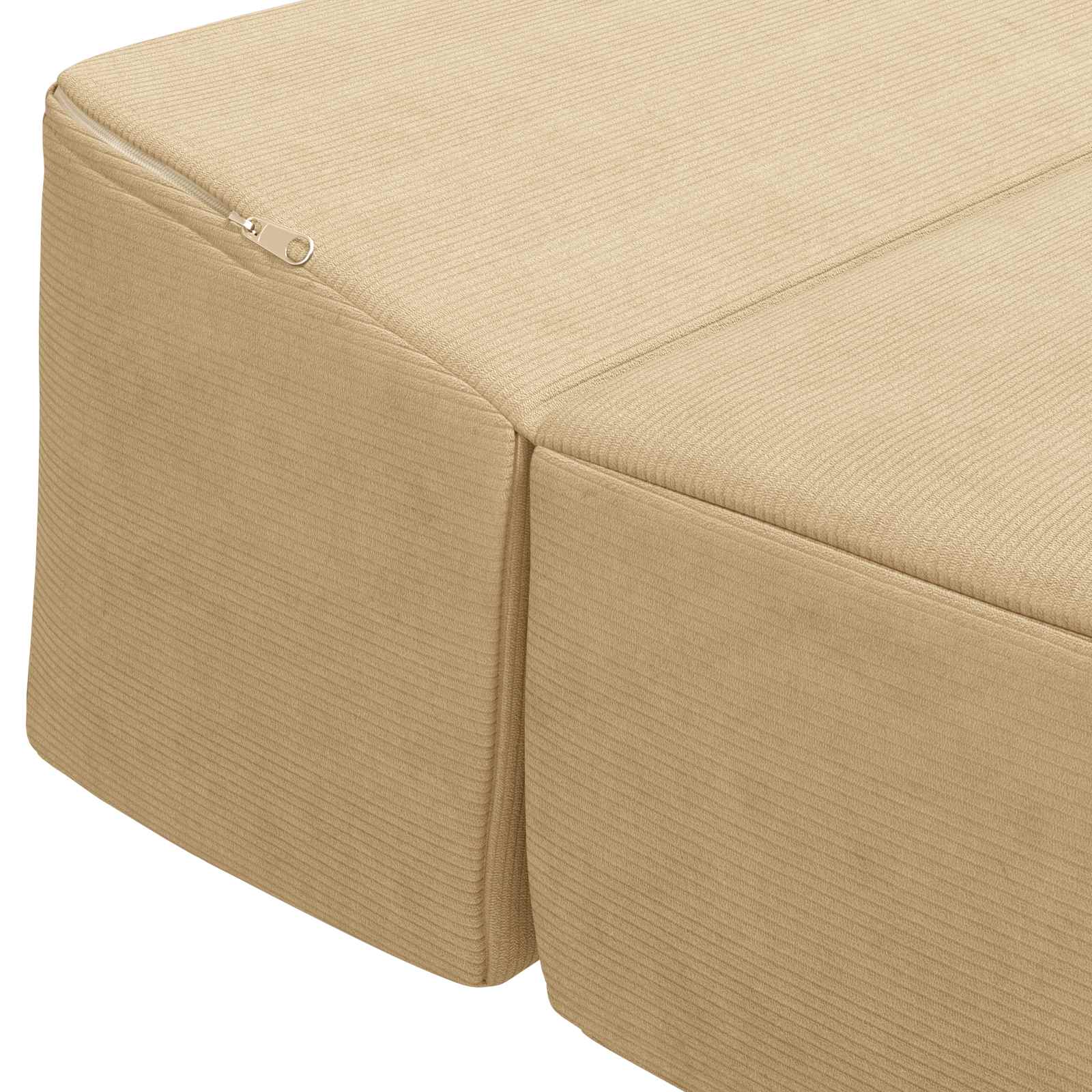 Vouwbare Bankbed Lichtgroen Grijs 200 x 70 x 15 cm Katoen Stof