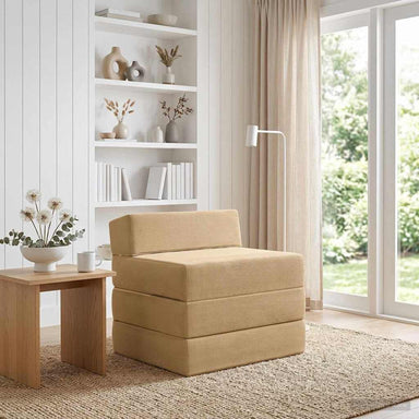 Vouwbare Bankbed Lichtgroen Grijs 200 x 70 x 15 cm Katoen Stof
