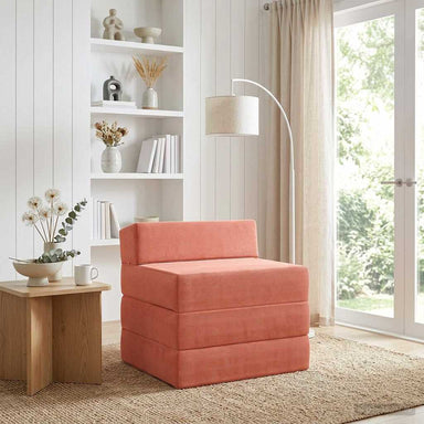 Vouwbare Bankbed Rood-oranje 200 x 70 x 15 cm Katoen Stof