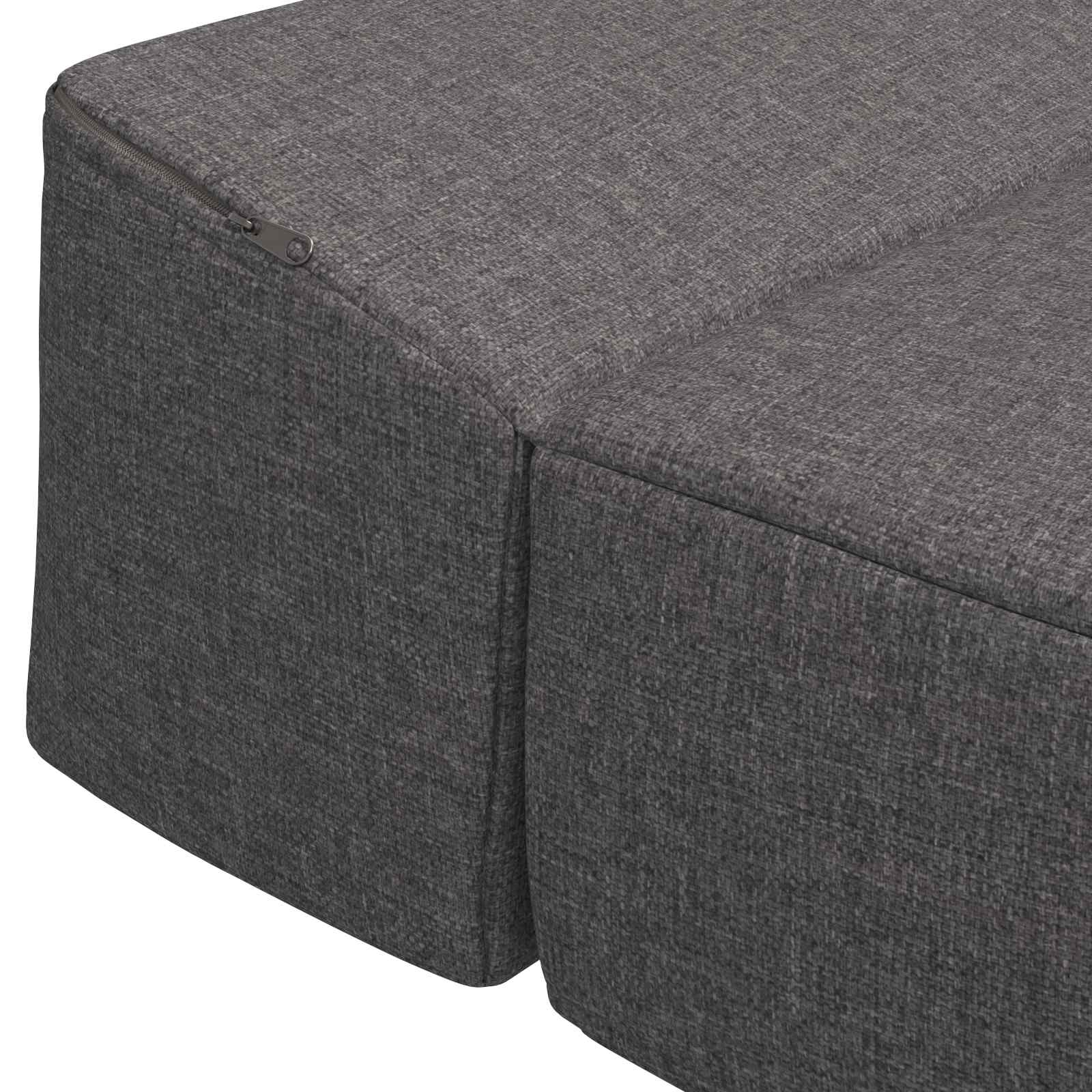 Vouwbare Bankbed Lichtgrijs 200 x 70 x 10 cm Stof