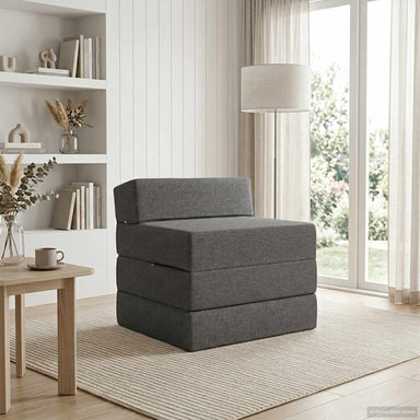Vouwbare Bankbed Lichtgrijs 200 x 70 x 10 cm Stof