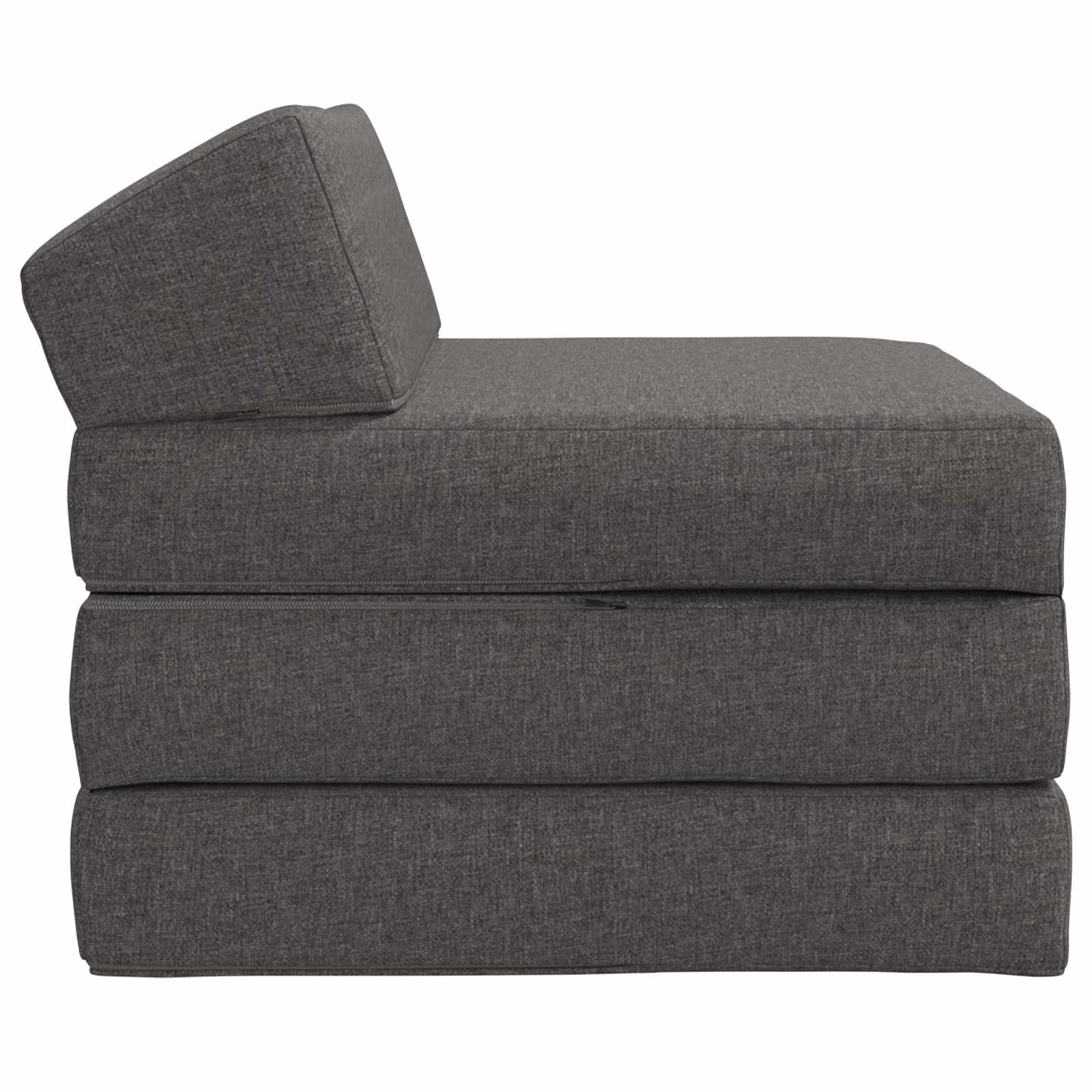 Vouwbare Bankbed Lichtgrijs 200 x 70 x 10 cm Stof
