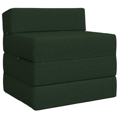 Vouwbare Bankbed Donkergroen 200 x 70 x 10 cm Stof