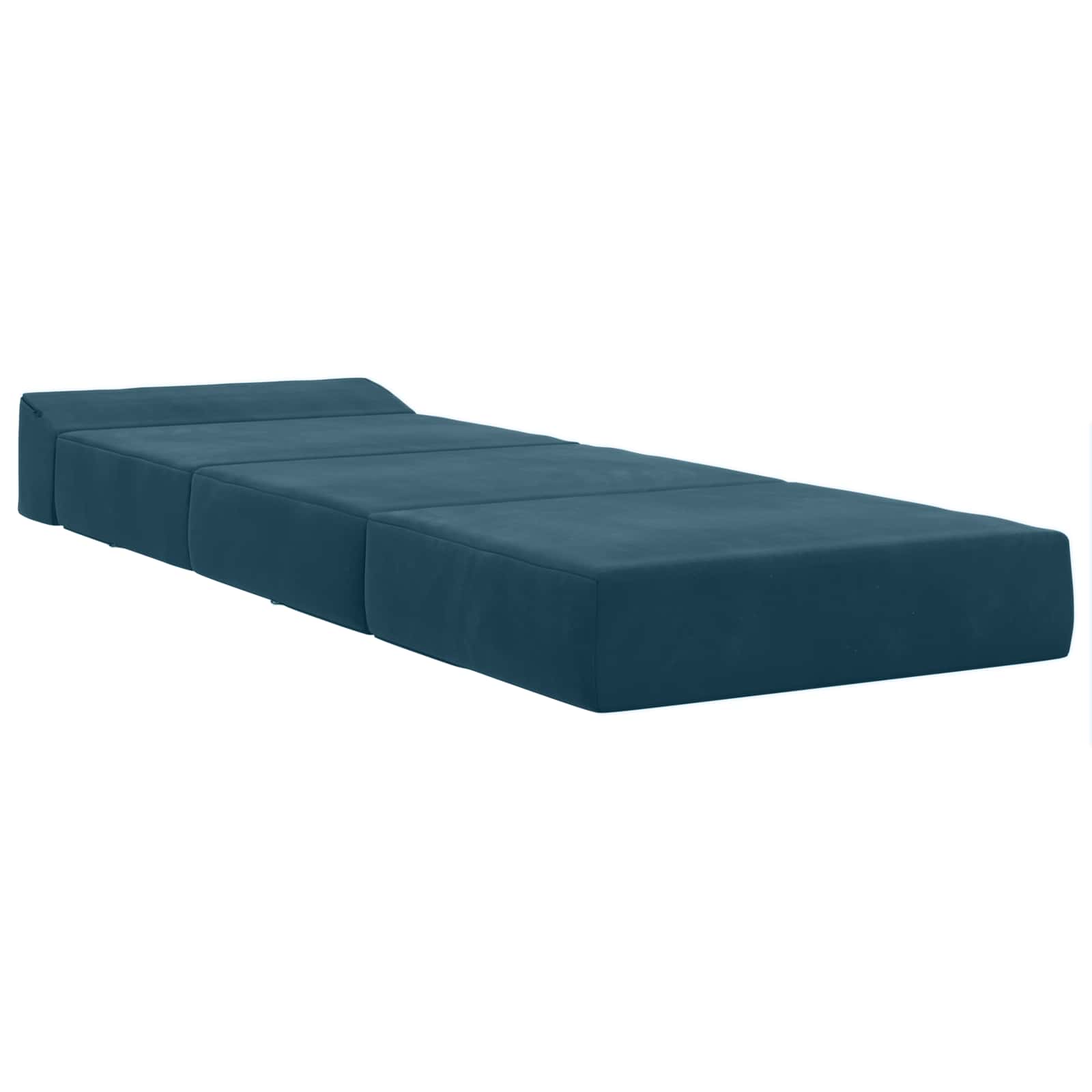 Vouwbare Bankbed Blauw 200 x 70 x 10 cm Fluweel