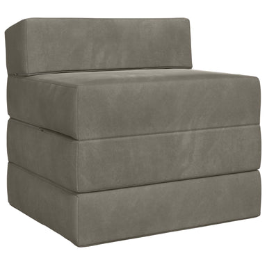 Vouwbare Bankbed Lichtgrijs 200 x 70 x 10 cm Fluweel