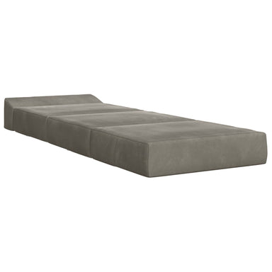 Vouwbare Bankbed Lichtgrijs 200 x 70 x 10 cm Fluweel