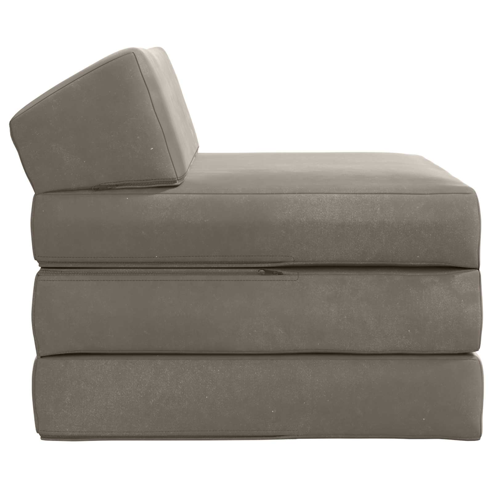 Vouwbare Bankbed Lichtgrijs 200 x 70 x 10 cm Fluweel