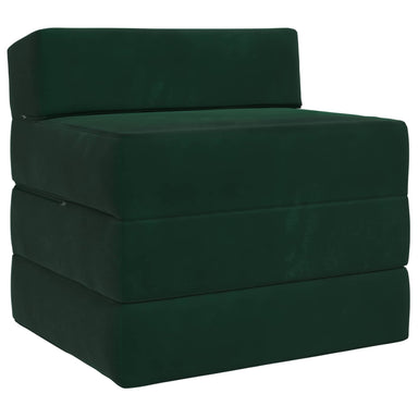 Vouwbare Bankbed Donkergroen 200 x 70 x 10 cm Fluweel