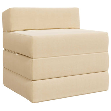 Vouwbare Bankbed Crèmekleurig 200 x 70 x 10 cm Katoen Stof