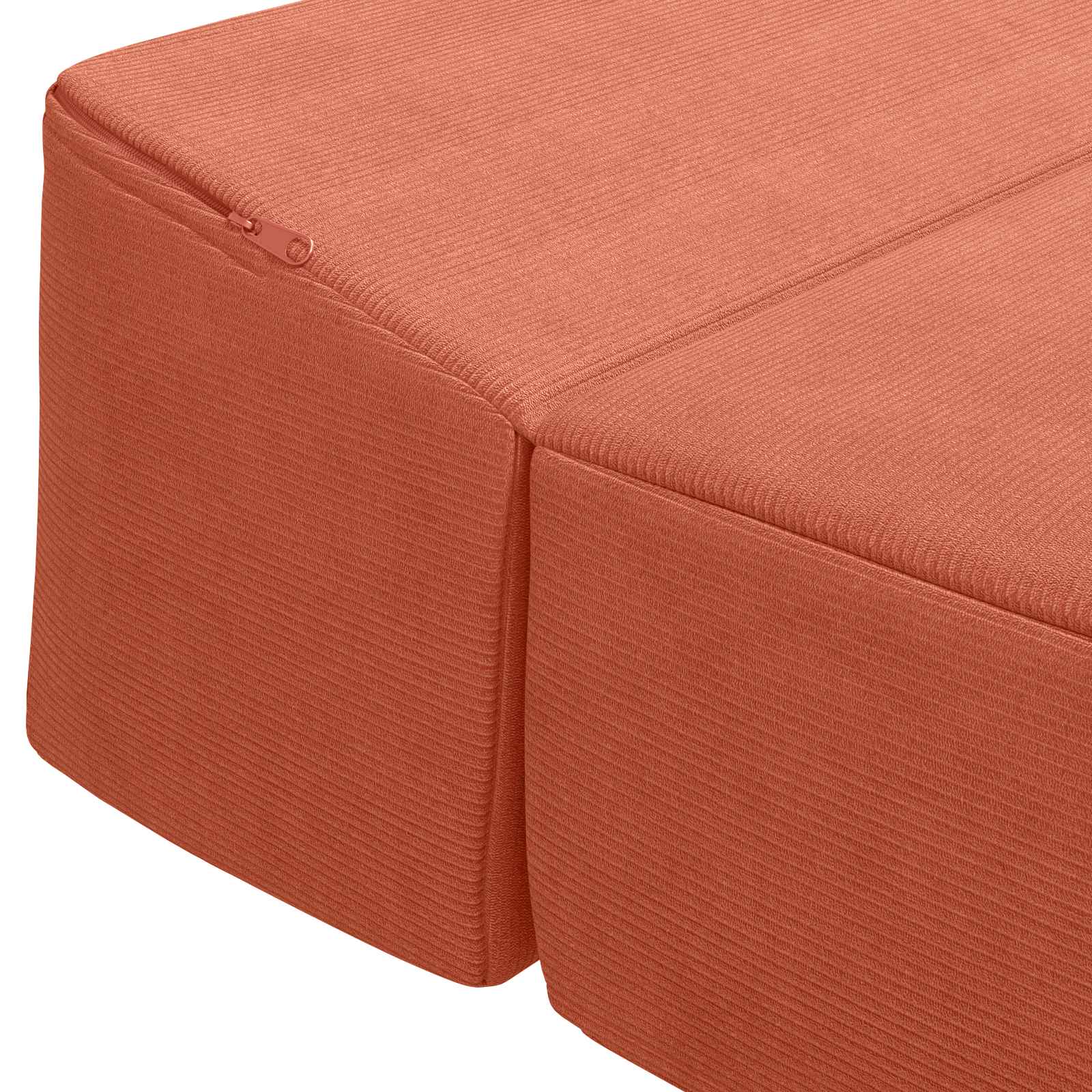 Vouwbare Bankbed Rood-oranje 200 x 70 x 10 cm Katoen Stof
