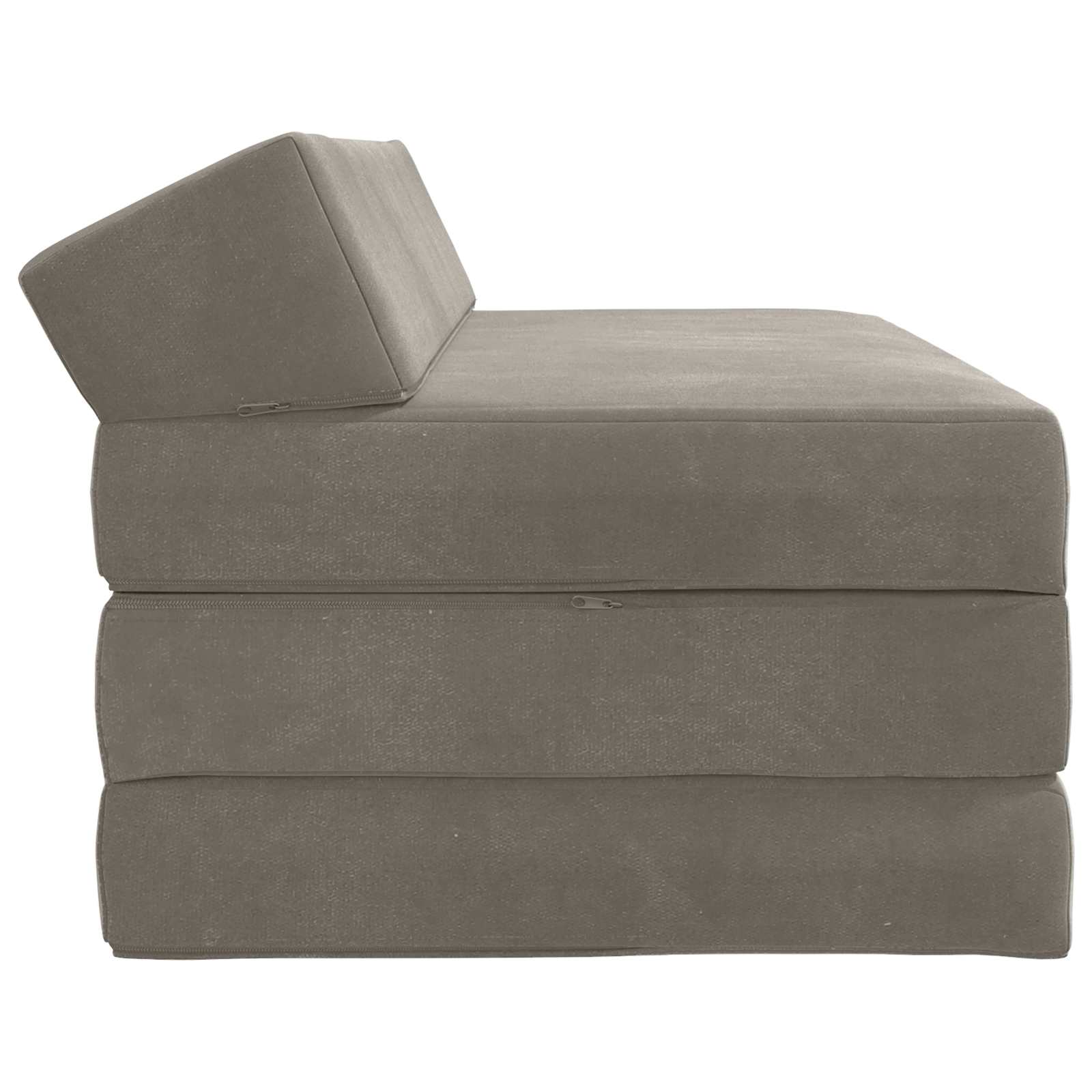 Vouwbare Bankbed Lichtgrijs 120 x 60 x 49 cm Stof