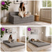 Vouwbare Bankbed Lichtgrijs 120 x 60 x 49 cm Stof